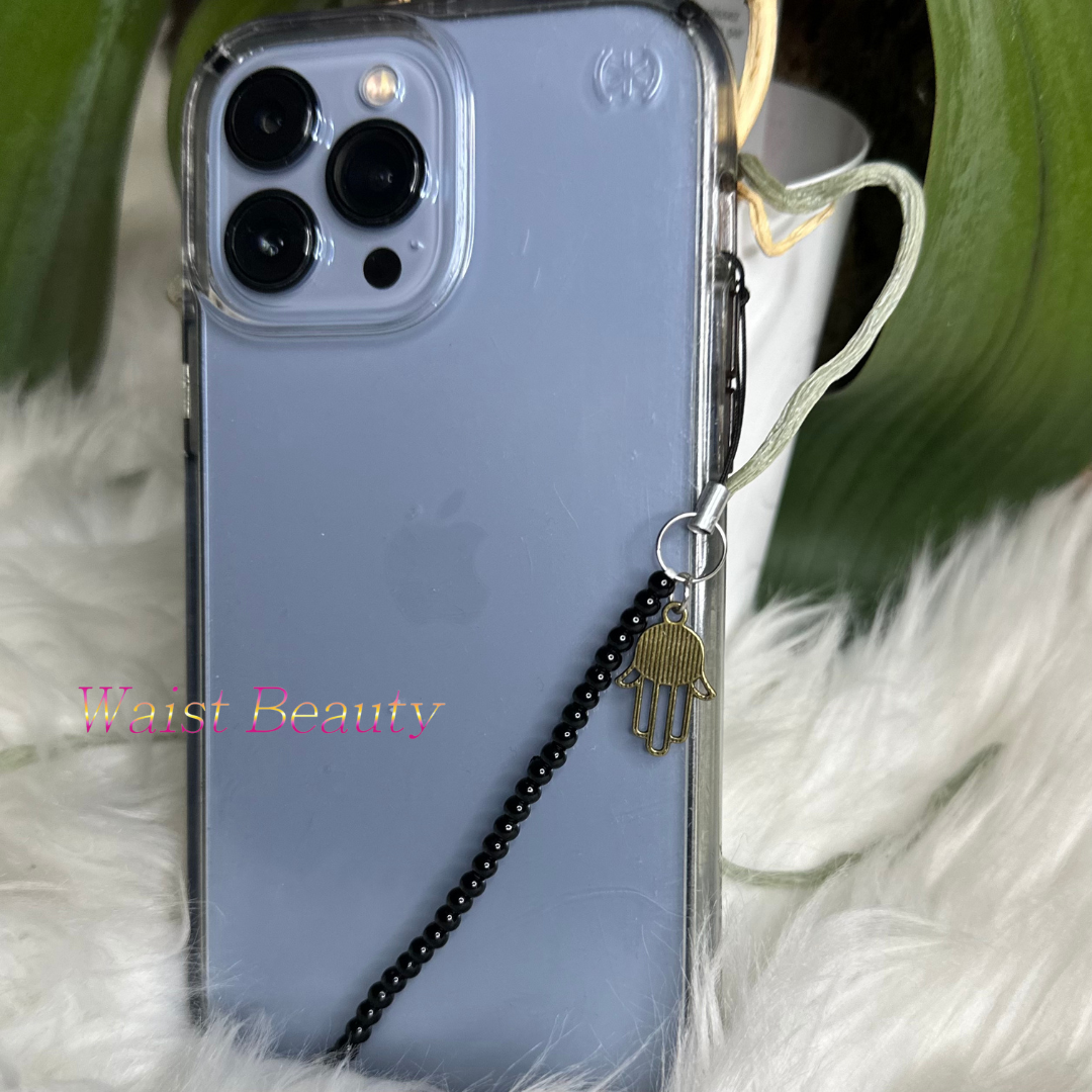 Solid Colour Phone Tag With Charm