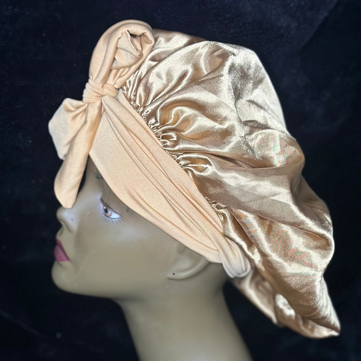 Satin Bonnet With Ribbon