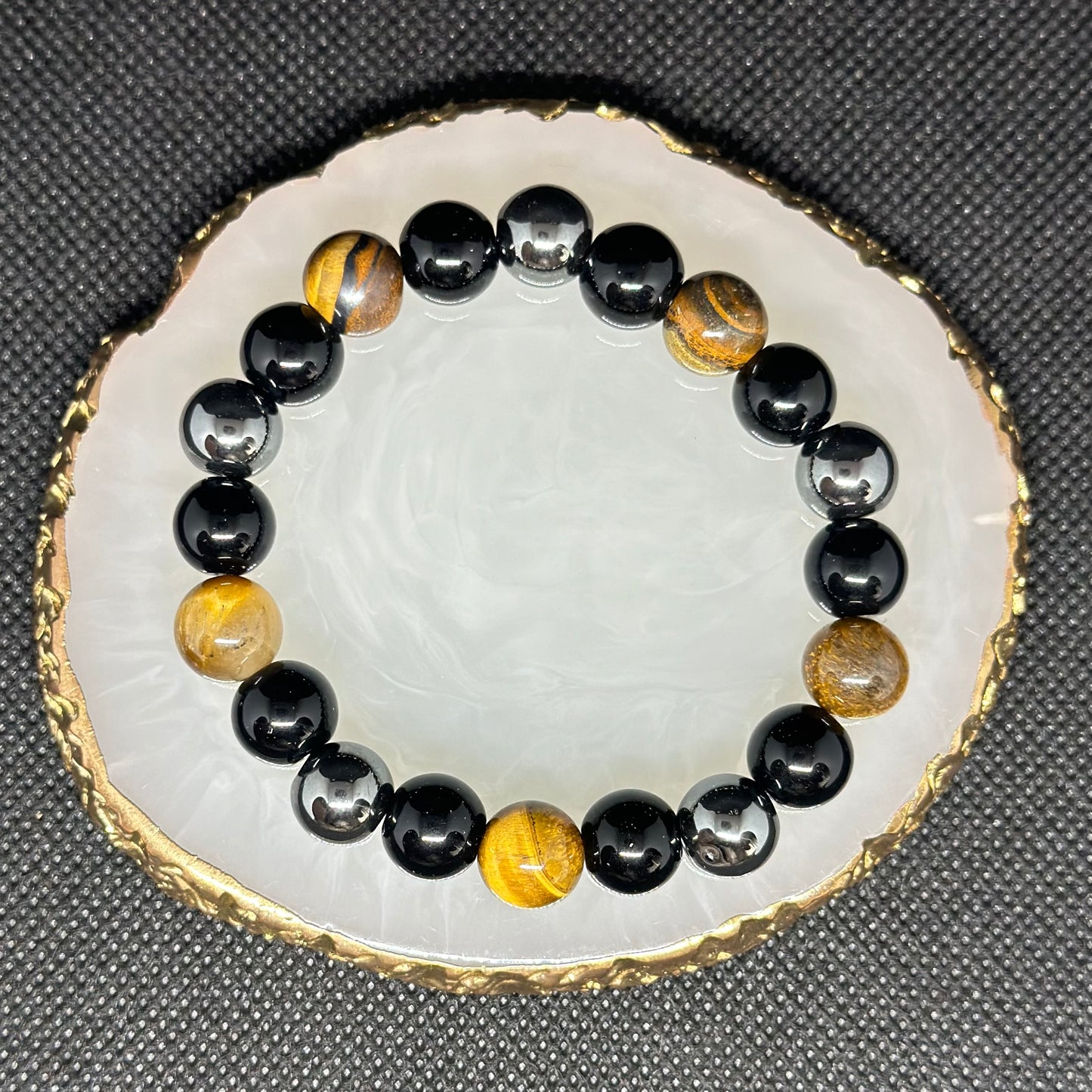 Tigereye x Metallic Beaded Bracelet