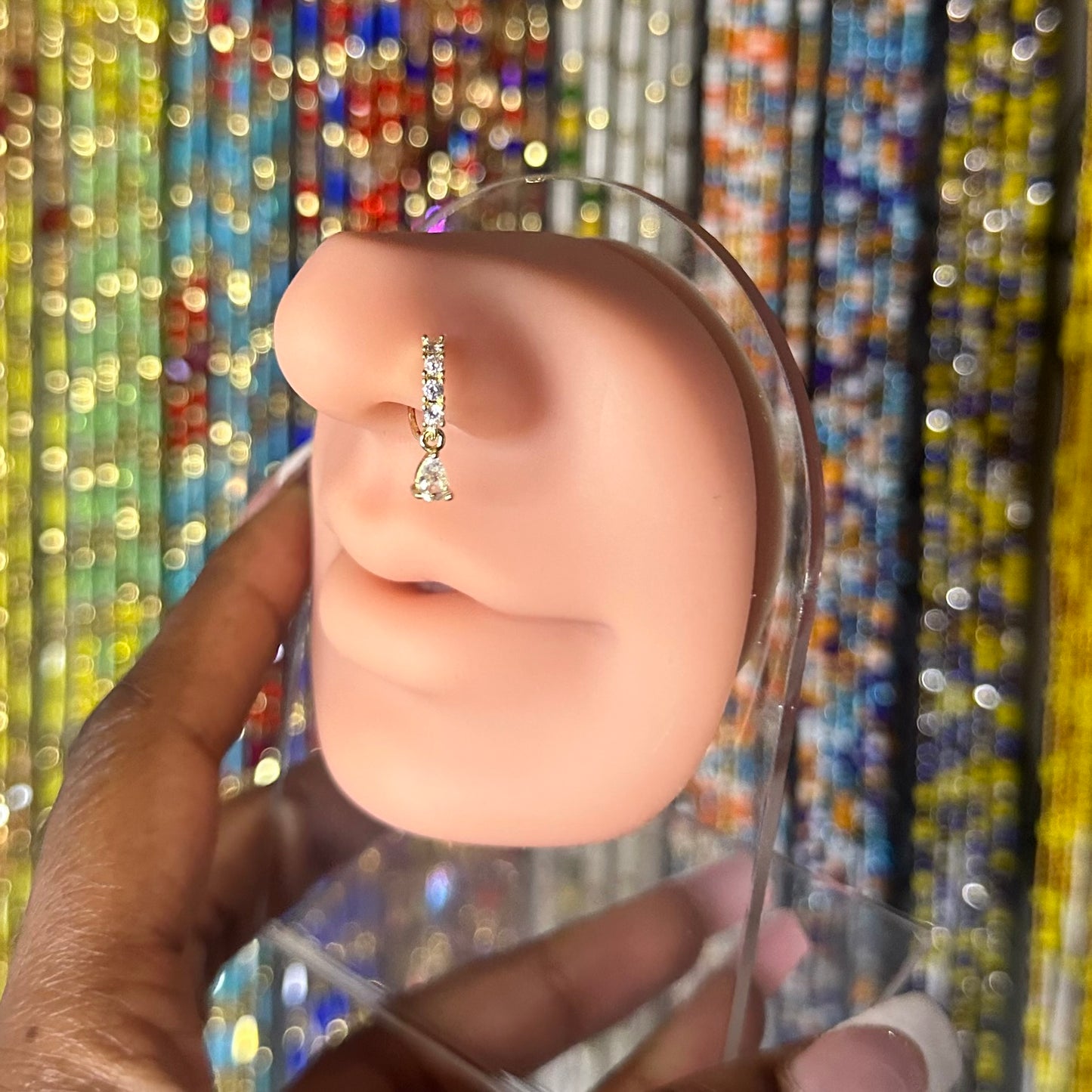 Dangling Gem Nose Ring