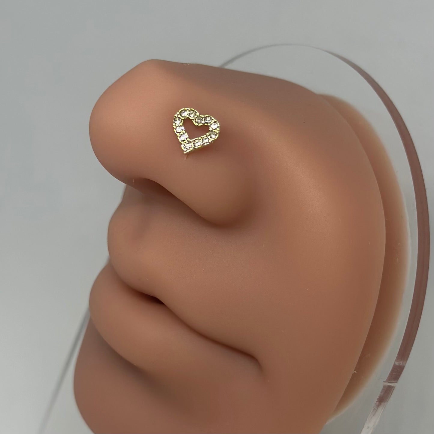 Gold Heart Nose Ring