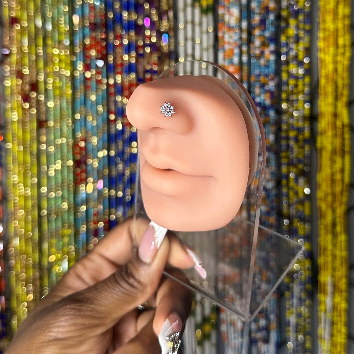 Silver Flower Nose Ring