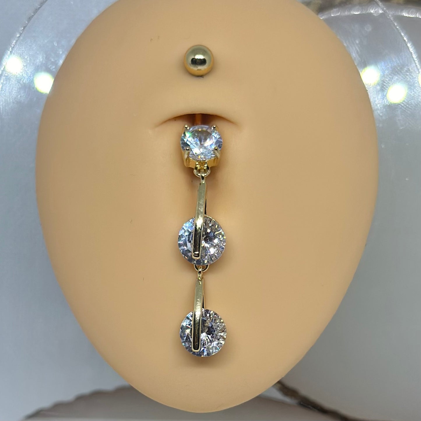 Trio Diamond Belly Ring