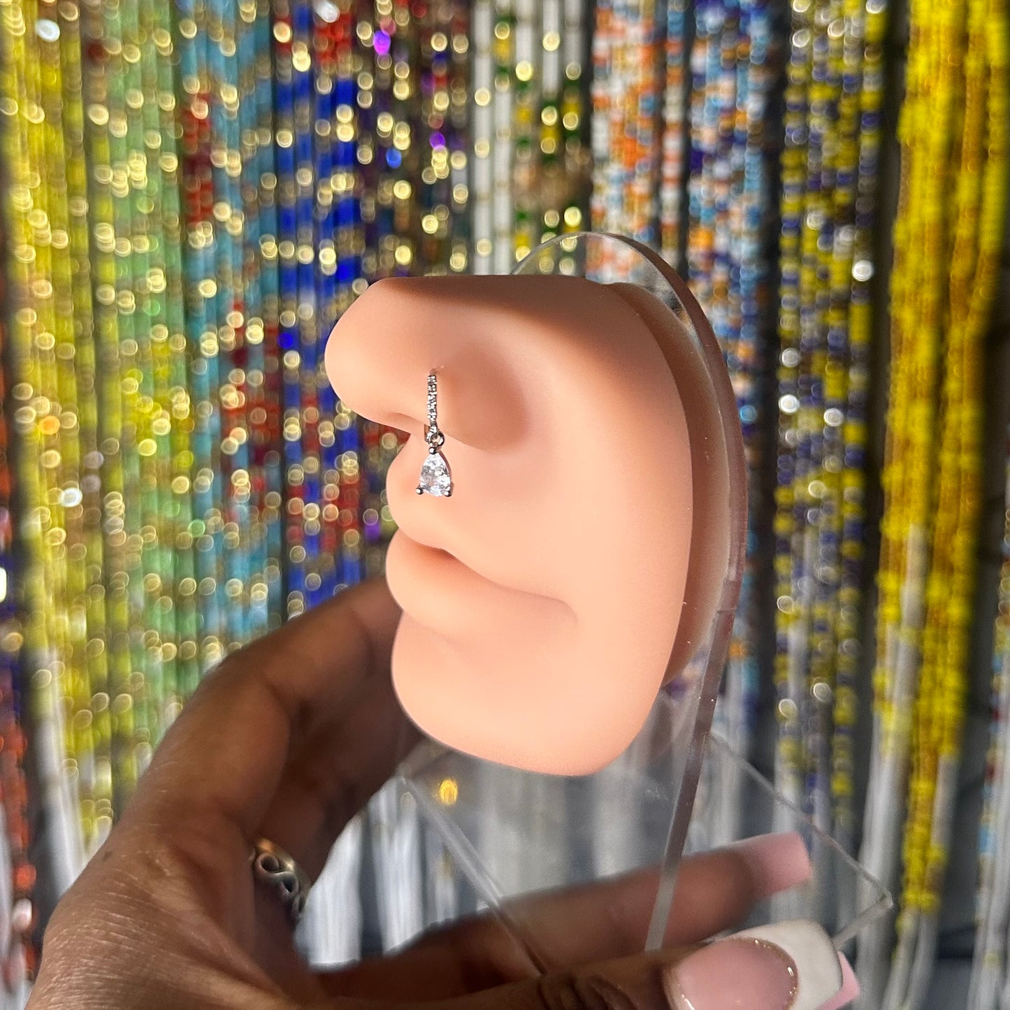 Dangling Gem Nose Ring