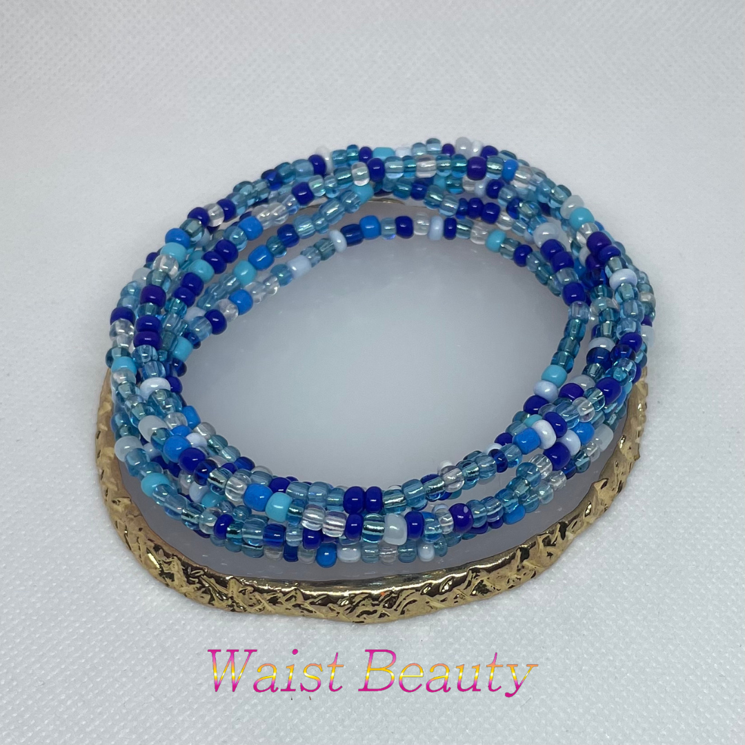 Multi-Blue Thigh/Waist Bead