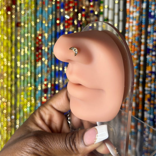 Gold Moon Nose Ring