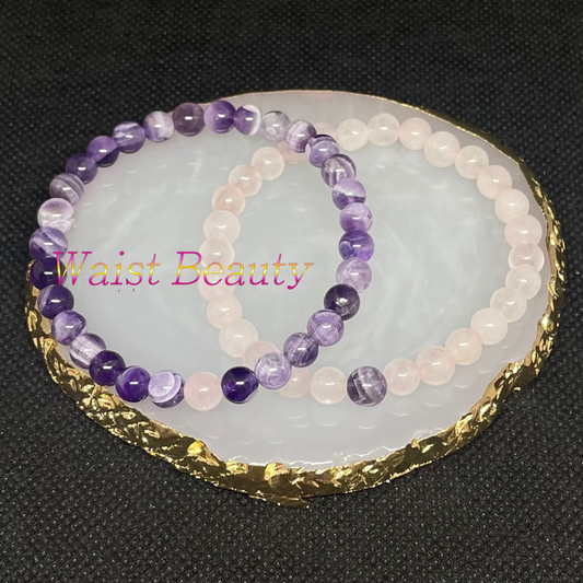 Rose Quartz&Amethyst Bracelets 2pc