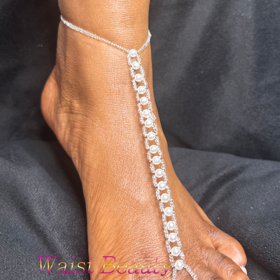 Crystal Pearl Toe-Anklet